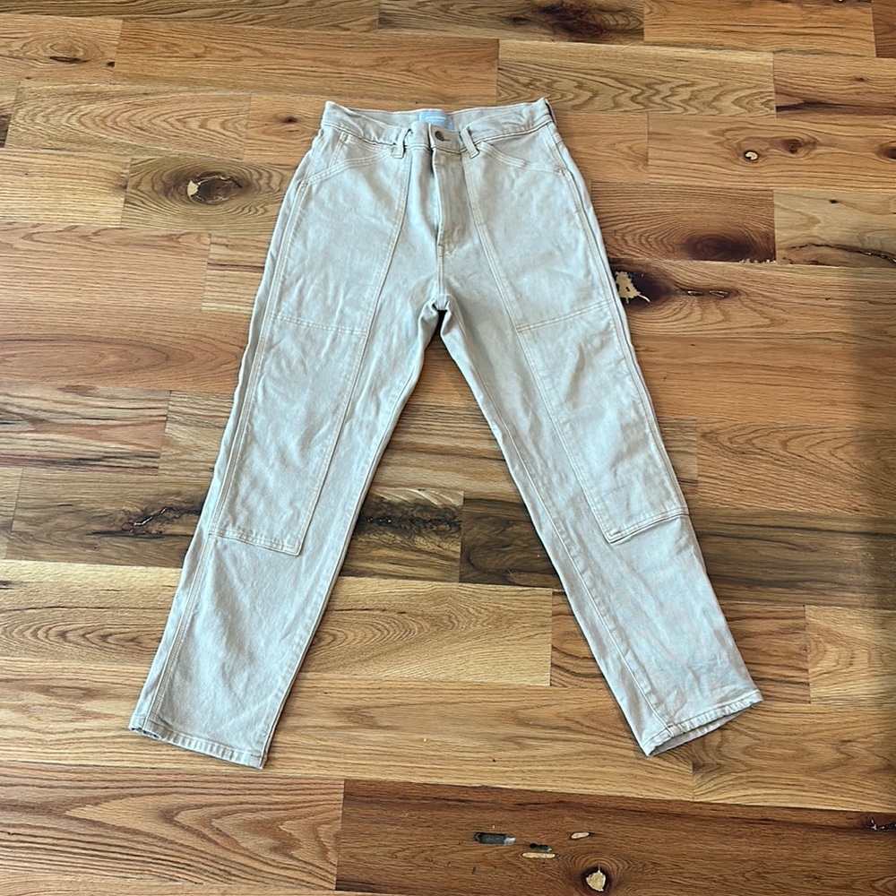 Cool faded mustard Everlane utility jean